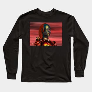 ARES /CYBORG PORTRAIT IN SUNSET Science Fiction Long Sleeve T-Shirt